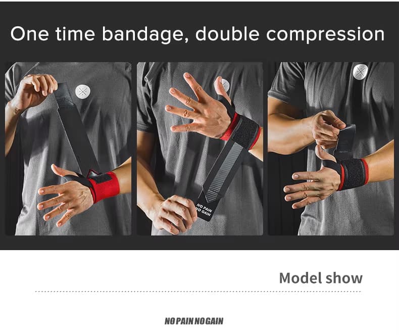 Gym Wrist Wraps Straps Double Layer Thumb Loop with Weight Lifting Protective Pad